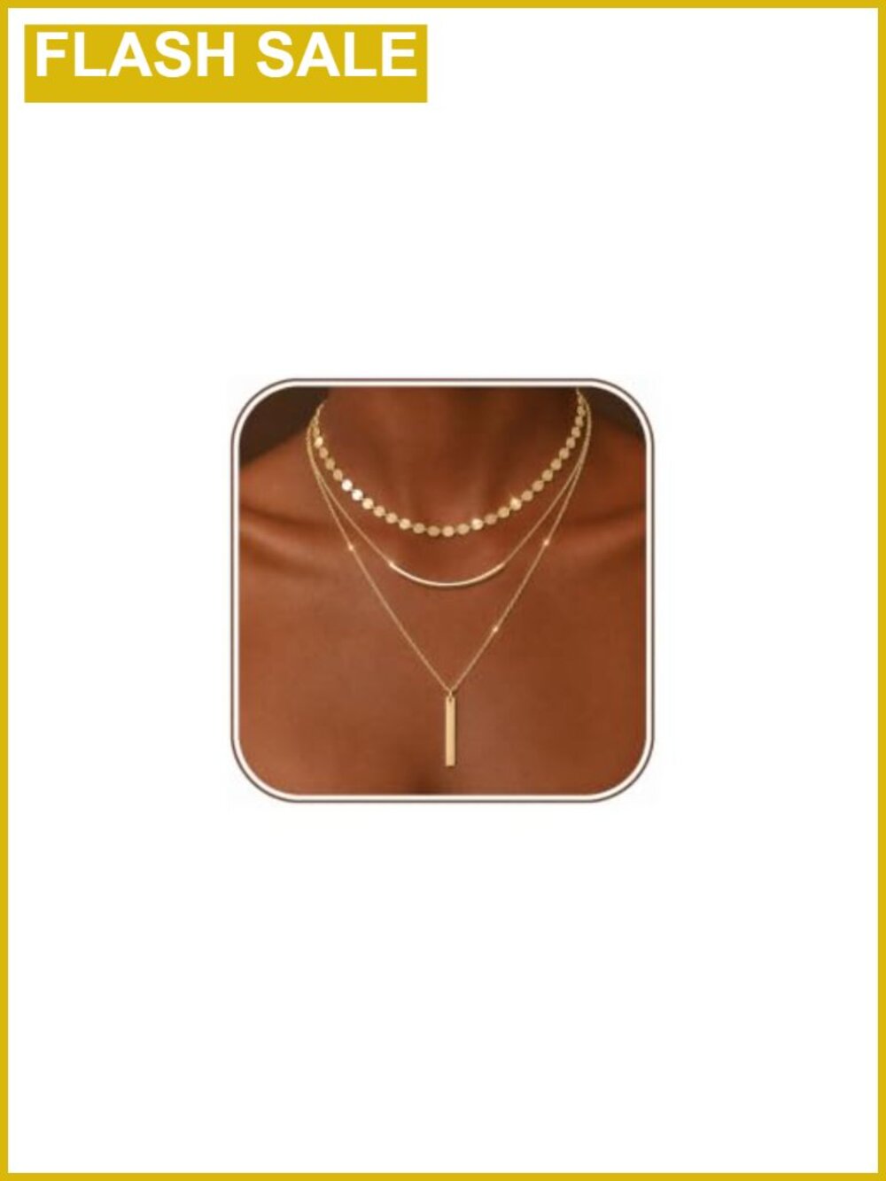 3 Layered Gold Necklace Set Dainty Chain Stack for Women